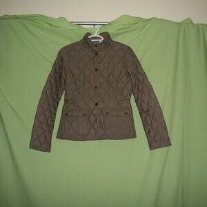 Eddie Bauer Premium Down Tan Puffer Snap Jacket Women’s Size XS